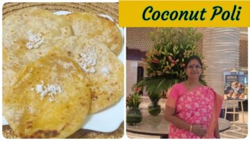 Coconut poli – Deepavali special /Thengai poli  – secrets revealed  தேங்காய் போளி /Mallika Badrinath